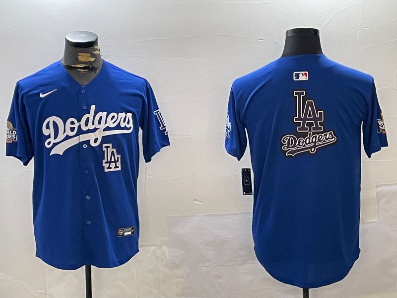 Men Los Angeles Dodgers Blank Blue Game 2024 Nike MLB Jersey style 12167